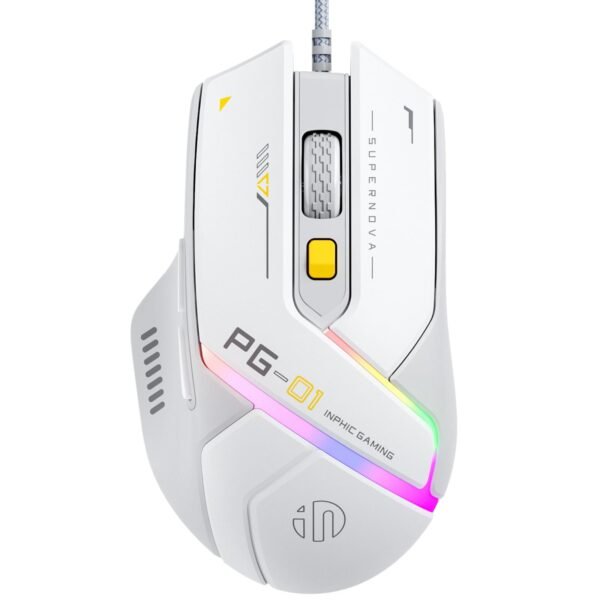 61KOLWzIOpL inphic Gaming Mouse Wired Ergonomic 6 Button Programmable 12800DPI 1000Hz RGB Computer Mouse Lightweight