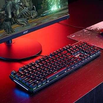 81jYBGPcT8L._AC_UF350,350_QL80_ Acer NITRO OKW241 Wired Gaming Mechanical Keyboard 104Keys RGB Backlit Game USB