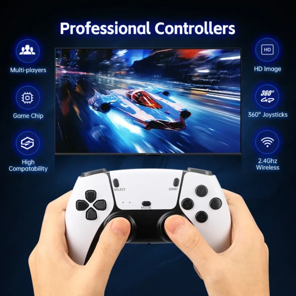 S1f9224f056d043fd91736c9d71aa6f250 128GB 30000Game 4K Game Stick 2 4G Wireless Controllers HD Output M15 Retro Video Game Console