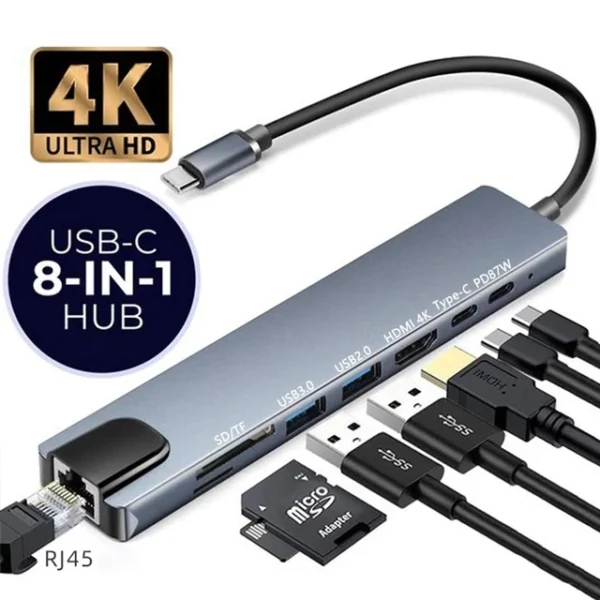 my-11134207-7ras8-m0k9wbbhnajfac.webp C Docking Station Suitable for Laptop Computer Network USB Multi Interface 4K Converter Extension VGA