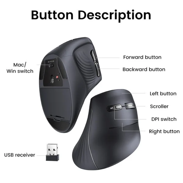 q9x4nWH365e201a55fd92_1709310373 Ugreen Vertical Ergonomic 4000DPI Wireless Silent Click Mouse for Laptop PC Windows Mac OS